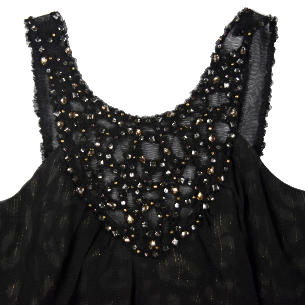 BCBGMaxAzria Womens Sheer Layered Beaded Dress - Picture 6 of 8